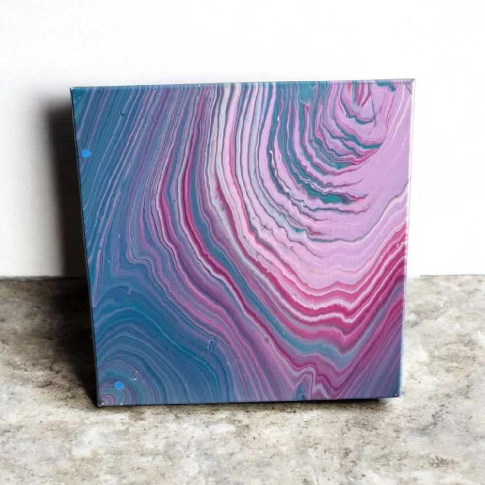 Original Vibrant Painting in Pink and Blue